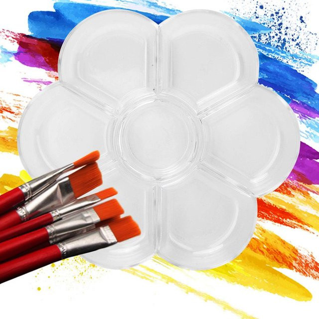 Igeteck Malpalette in Pflaumenform mit 7 Löchern für Öl- und Aquarellmalerei, transparent - Bild 1