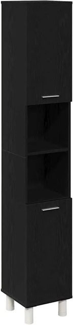 vidaXL Badezimmerschrank in Schwarz und Eichen-Optik mit Tür, B/T/H: 30 x 30 x 179 cm - Bild 1