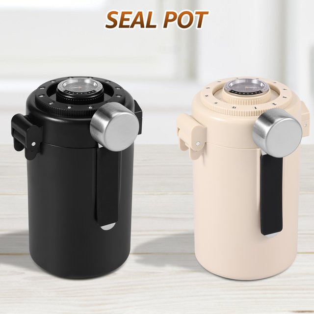 Willstar Kaffeebohnen-Aufbewahrungsbehälter aus Edelstahl und Glas, silber, luftdicht, 600 ml - Bild 1