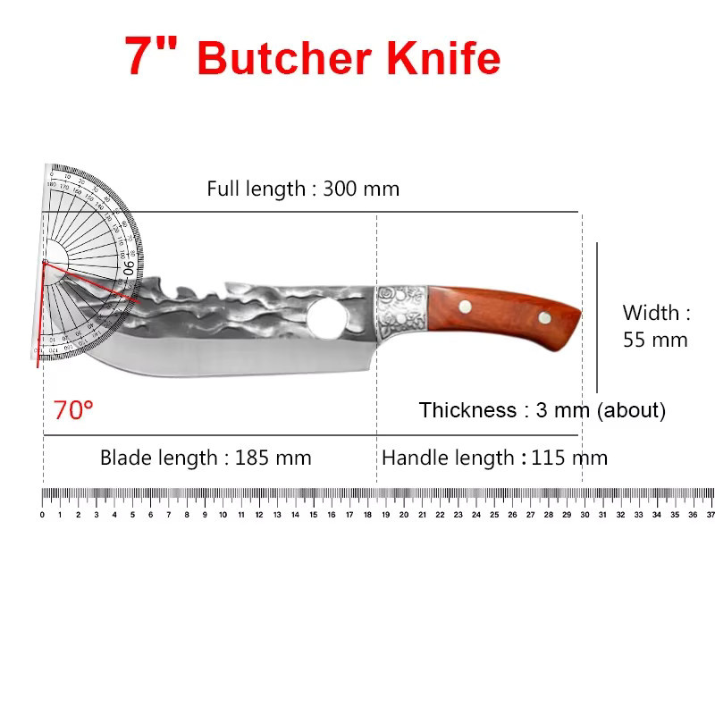 GuanQi Kochmesser aus geschmiedetem Edelstahl mit Holzgriff in Silber - Bild 2