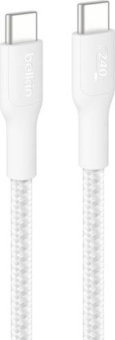Belkin BoostCharge Pro USB-C Kabel 240W geflochten in Weiß, 3 m - Bild 1