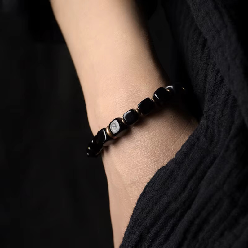reikinn Armband, schwarzer Obsidian, Kupfer, Unisex - Bild 2