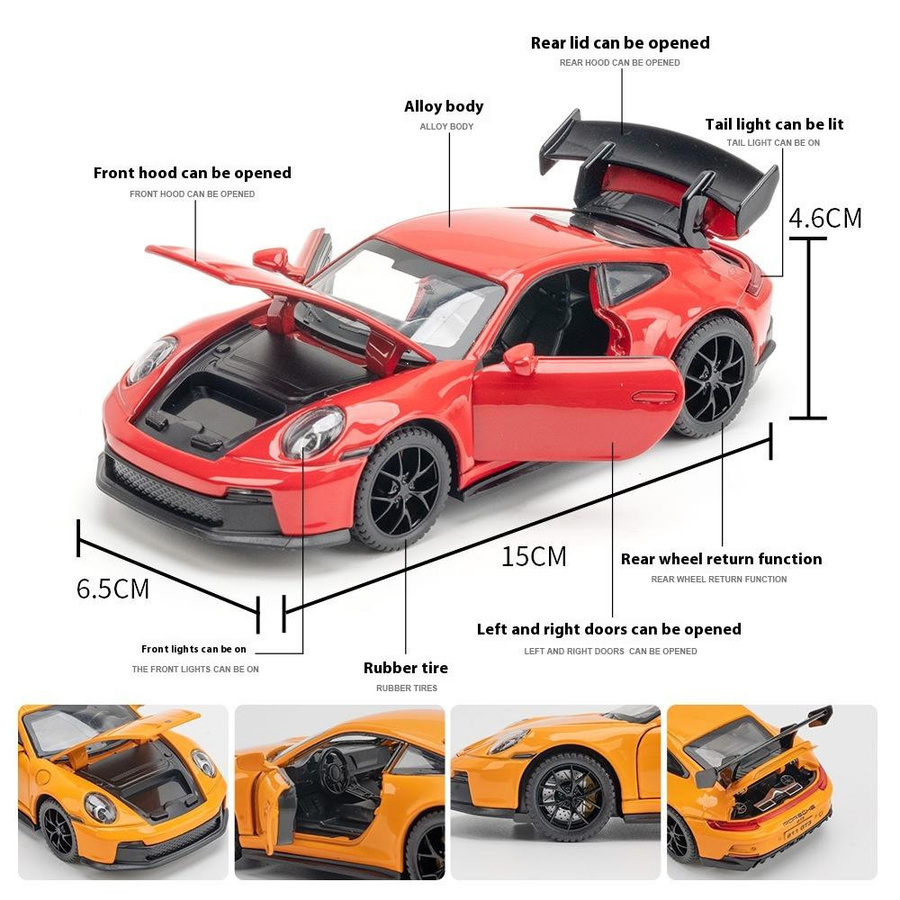 Maisto 911 GT3 RS Sportwagen Rennwagen Modell 1:32 Metall rot - Bild 2