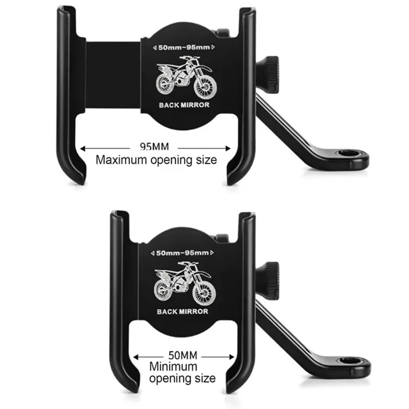 Handyhalterung für Motorrad und Fahrrad aus Aluminium-Legierung in Schwarz mit GPS-Befestigung und Lenkerhalterung - Bild 2
