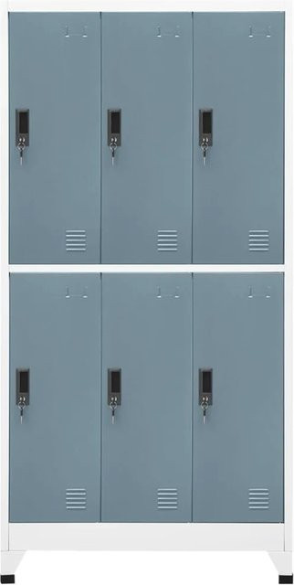 vidaXL Schließfachschrank aus Stahl in Grau mit Kleiderstange und Schloss, B/T/H: 90 x 45 x 180 cm - Bild 1