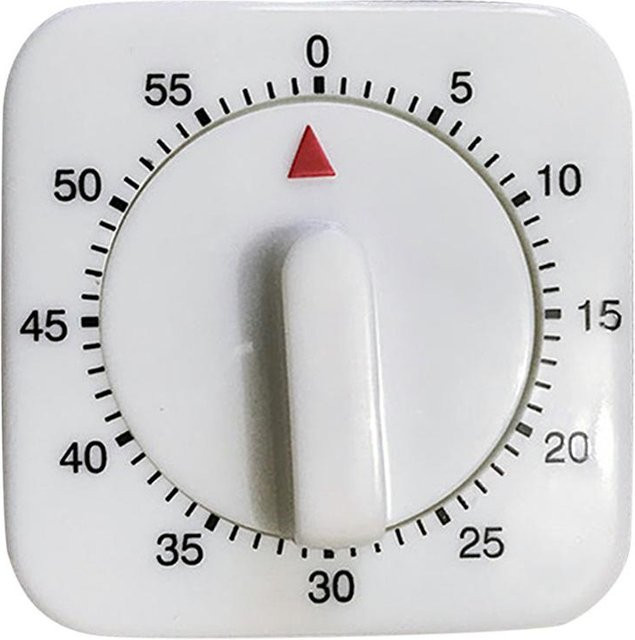 Mechanischer Mini Timer von CosyHome in Weiß mit 60 Minuten Countdown für die Küche - Bild 1