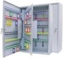 WEDO Schlüsselschrank für 150 Schlüssel in Lichtgrau mit 10 verstellbaren Hakenleisten und fortlaufender Nummerierung aus pulverbeschichtetem Stahl - Bild 1