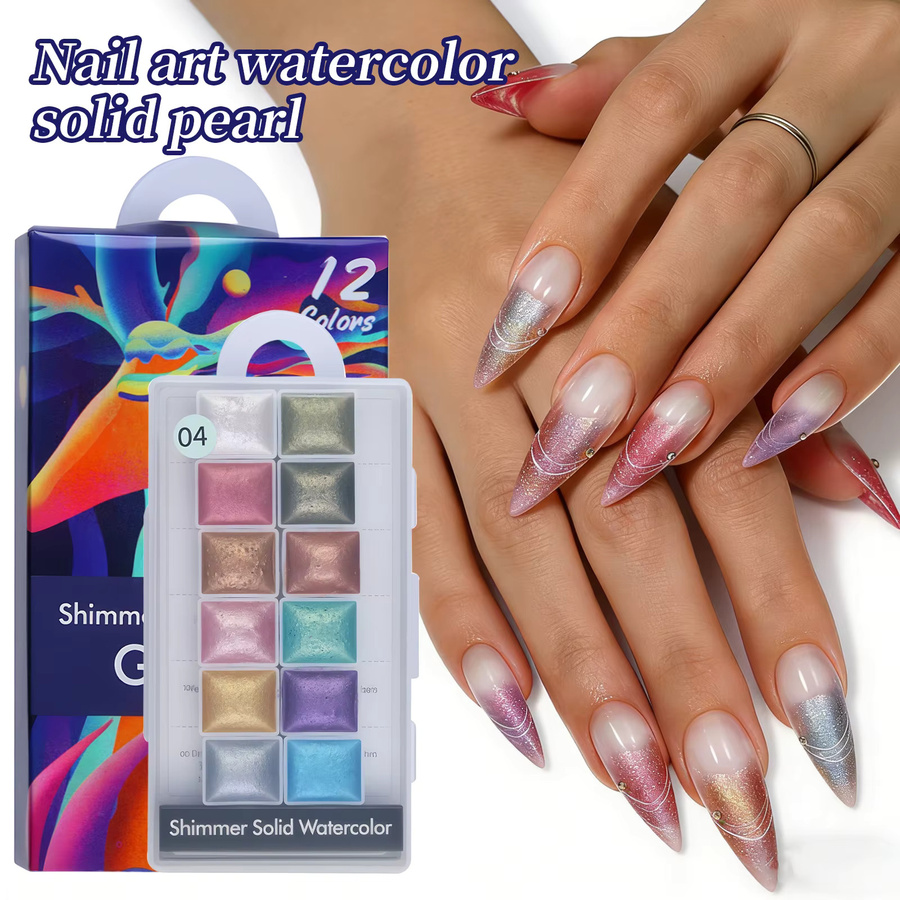 Misscheering Nagelpalette, 03, Schimmernd, Metallische Aquarellfarbe - Bild 5