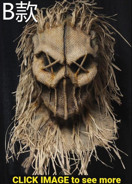 Kingglory Vogelscheuche Halloween Maske, Latex, B Style - Bild 1