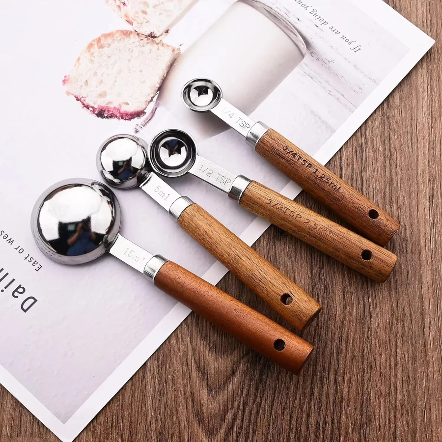 8-teiliges Messbecher-Set aus Edelstahl von JANKNG in Silber mit Messlöffeln und Messbechern für deine Küche - Bild 5