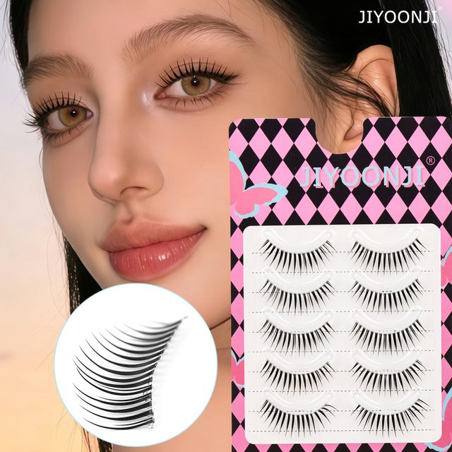 JIYOONJI Künstliche Wimpern, 5 Paar, Cartoon-Stil, Natürlich, Unisex - Bild 1