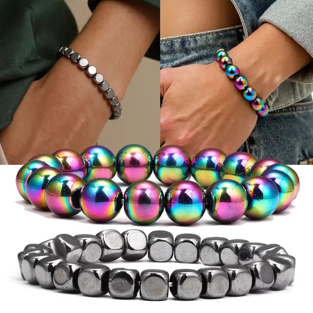 SANSWL Armband, schwarzer Turmalin, Edelstahl, Unisex - Bild 1