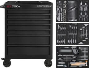 Kraftwerk BT LINE BT700s Werkzeugschrank mit 7 Schubladen in Schwarz, 113-teilig - Bild 1