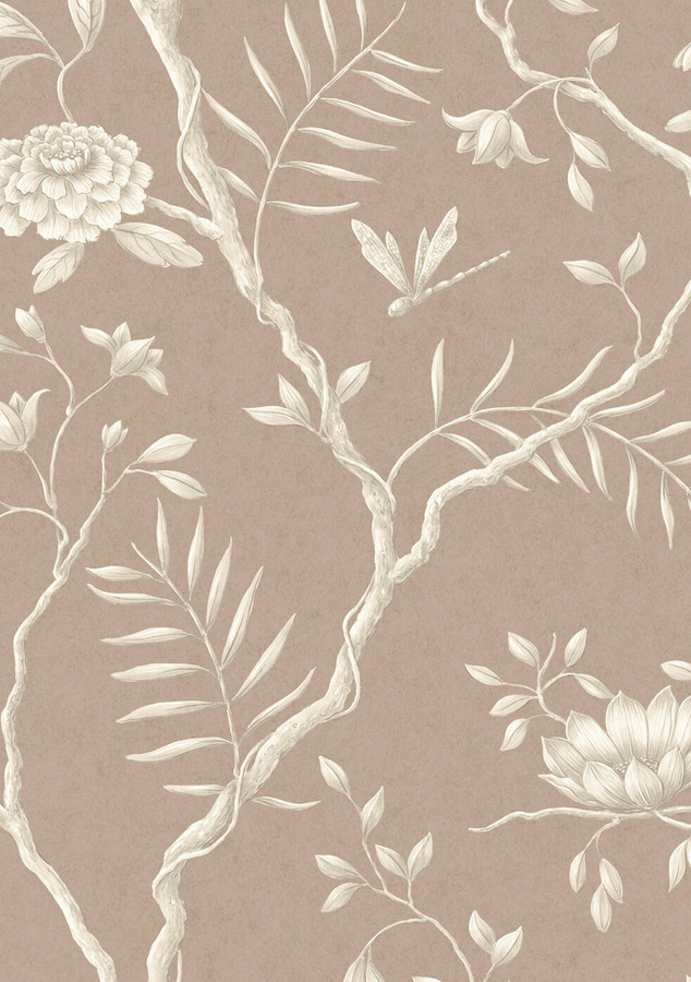 Lewis & Wood Tapete Jasper Peony in Cocoa Rose mit floralem Design in Braun und Beige - Bild 1