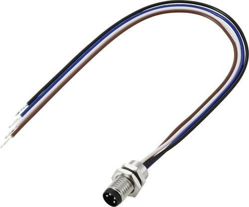 TRU COMPONENTS Anschlussleitung TC-13751900 M8 x 1 Stecker gerade, 4 Polzahl, Schwarz, Länge: 0,2 m - Bild 1
