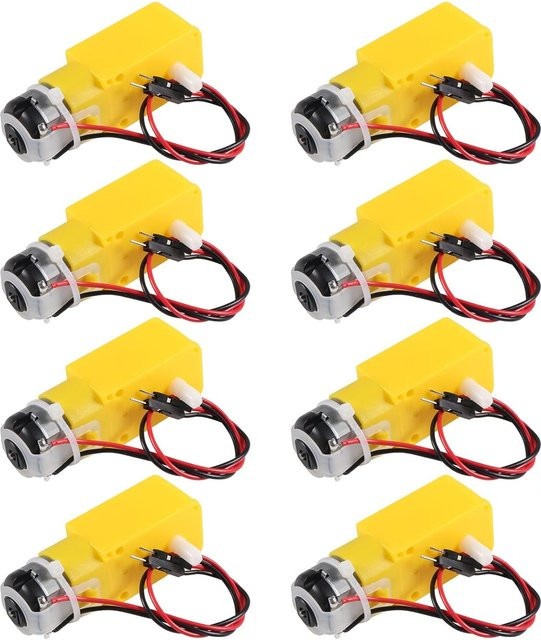 AOKIN TT-Motor Dual DC 3–6 V Getriebemotor 200 U/min Verhältnis 1:48 in Gelb für Arduino DIY Smart Car Robot, 4/8 Stück - Bild 1