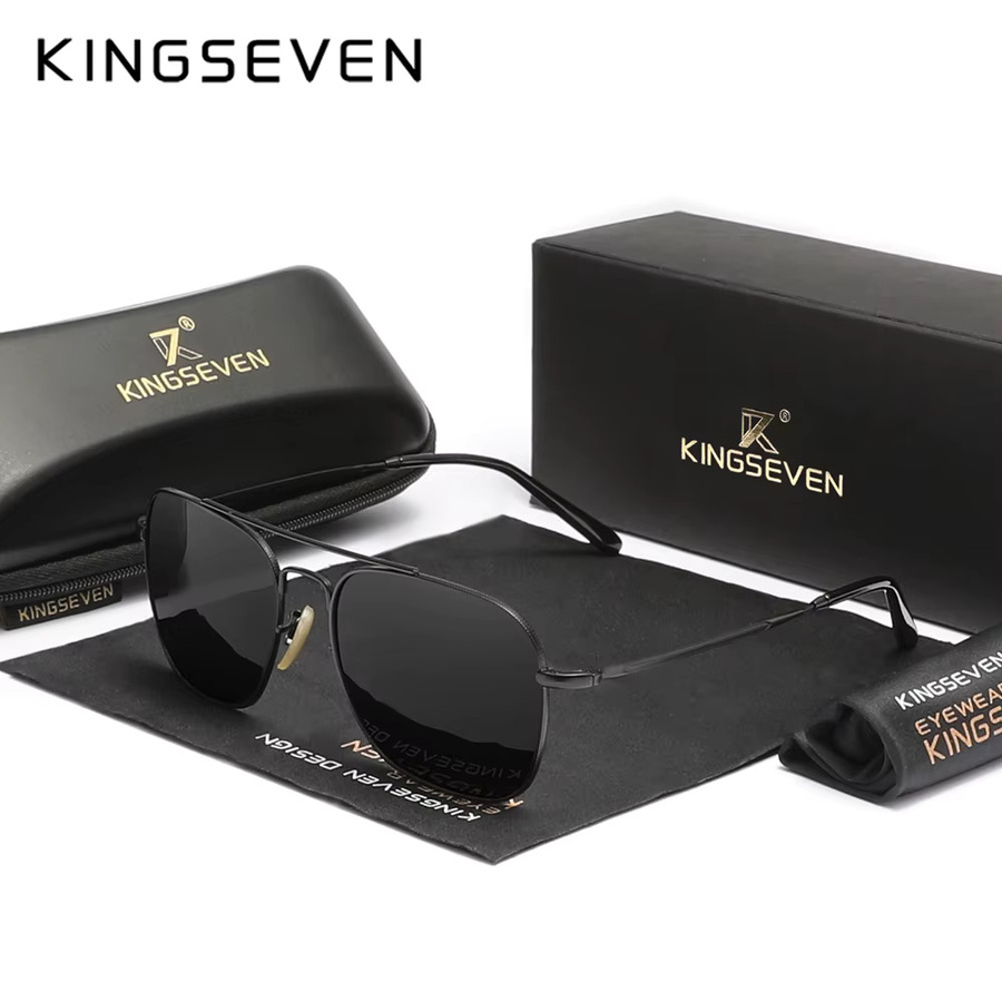 KINGSEVEN Sonnenbrille Square, Metall, Vollrand, Unisex, polarisiert - Bild 2