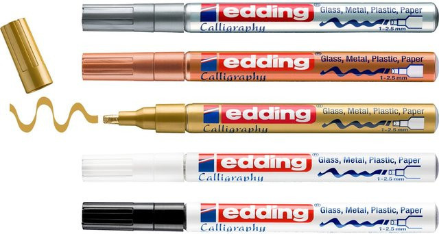 edding 753 Glanzlack-Marker Kalligrafie Brush mit Kupfer in Multicolor, Permanent Marker - Bild 1