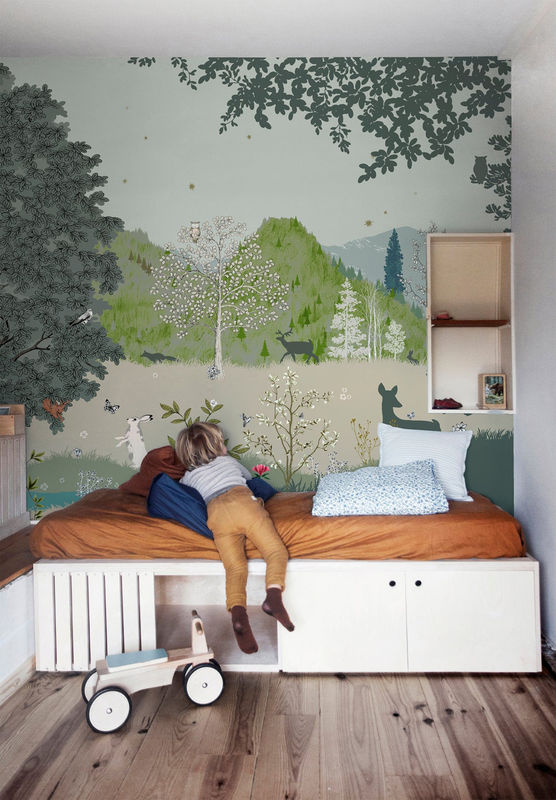 Isidore Leroy Wandtattoo Mural Coucou Hibou in Mehrfarbig - Bild 2
