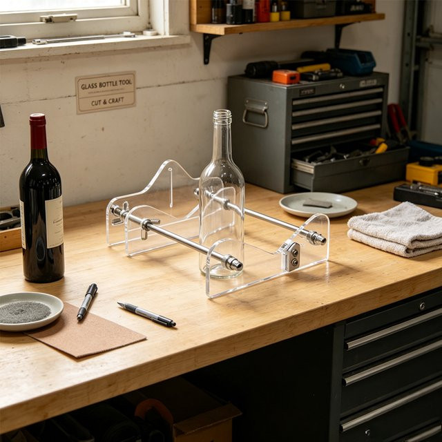 Verstellbarer Flaschenschneider in Transparent für Glasflaschen und Rotweinflaschen als DIY-Schneidewerkzeug - Bild 1