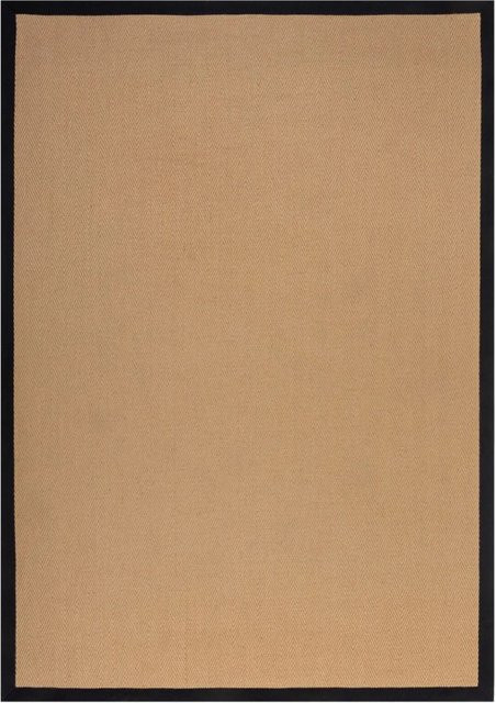 Flair Rugs Kurzflorteppich Kira in Jute-Optik mit Fischgrätmuster, Beige-Schwarz, B: 290 cm, T: 200 cm - Bild 1