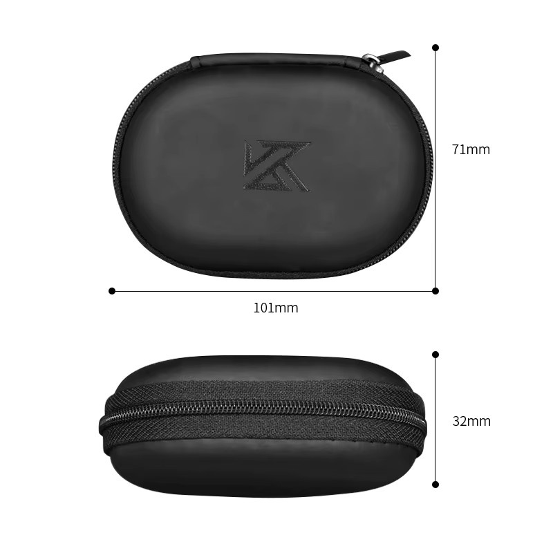 KZ Kopfhörer Tasche Oval aus PU Leder in Schwarz für KZ AS10 ZS10 ZST ES4 EDR1 ED9 - Bild 2