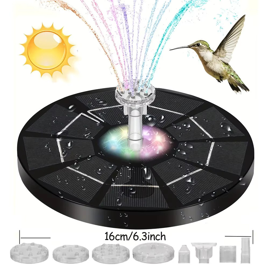 Solar Wasser Brunnen für Garten und Teich in Bunt mit Vogelbad-Funktion - Bild 6