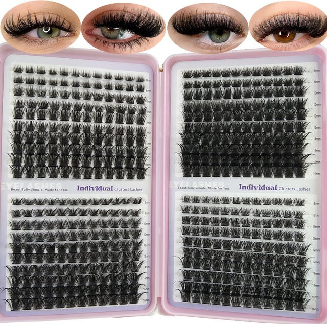 Xianzi Wimpern Cluster, 40 Reihen, D Curl, 3D Wispy, Unisex - Bild 1
