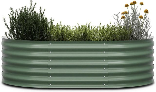 Blumfeldt High Grow Extended Hochbeet aus Stahl-Wellblech in Dunkel Moosgrün, B/T/H: 150 x 43 x 60 cm - Bild 1