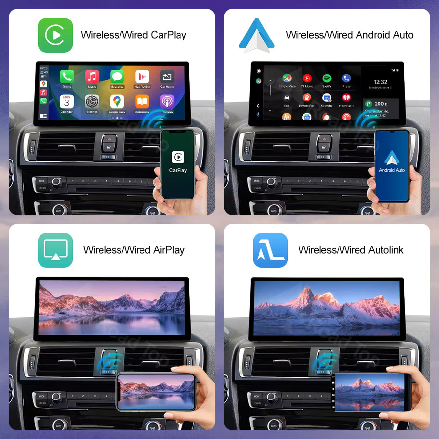 Road Top Multimedia Radio mit 12,3 Zoll Ultradünnem Bildschirm für BMW 1/2/3/4 Serie F20 F21 F22 F23 F30 F31 F33 F36 CIC NBT EVO Wireless CarPlay in Schwarz - Bild 4