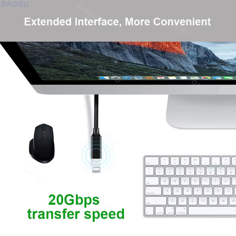Letusoon USB-C Verlängerungskabel USB 3.2 Gen2 Typ C Extender in Schwarz mit 20 Gbit/s Datenübertragung, 4K 60 Hz Video und PD 240 W Ladefunktion - Bild 5