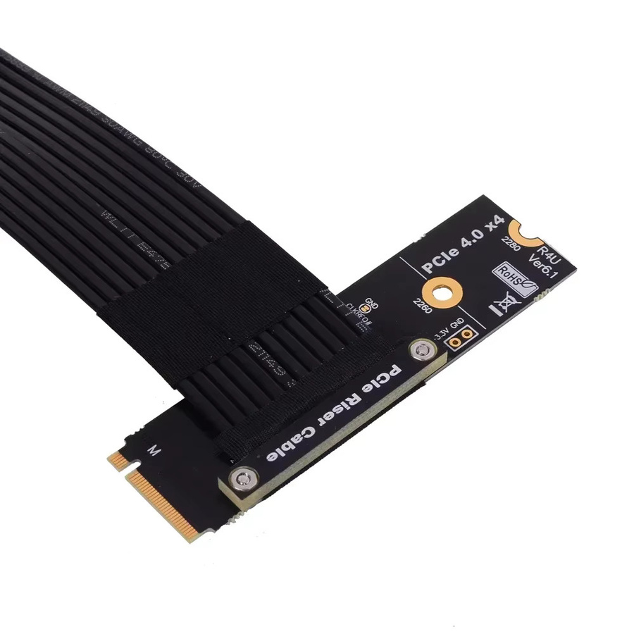 ADT-Link M43UH PCIe 4.0 x16 auf M.2 NVMe M Key SSD Riser Adapter, Flexibler Extender für Videokarten-Erweiterung, Schwarz - Bild 3