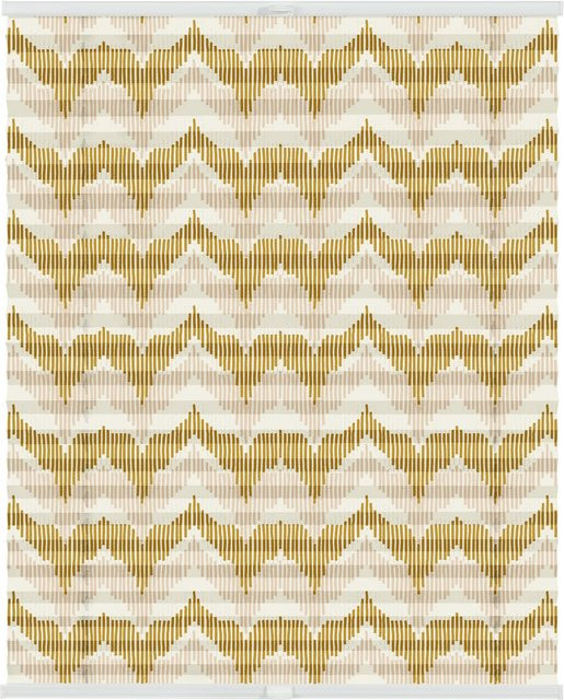 Lichtblick Plissee Klemmfix ohne Bohren blickdicht Boho Zig Zag Gelb - Bild 1