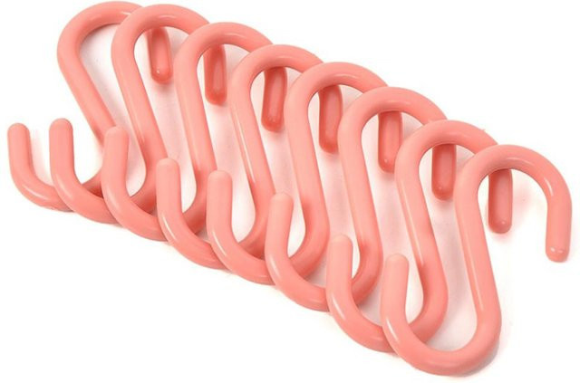 Houspace S-förmige Haken Organizer aus Kunststoff, 8 Stück, Rosa - Bild 1