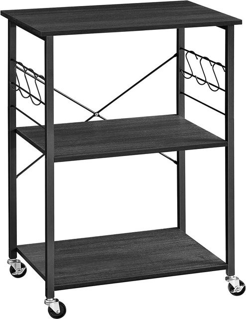 Vasagle Küchenregal mit Rollen in Schwarz, B/T/H: 40 x 60 x 89 cm - Bild 1
