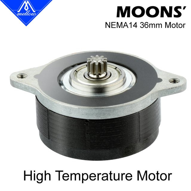 Mellow MOONS NEMA14 Hochtemperatur Schrittmotor 36mm in Schwarz für HGX-LITE, Sherpa Mini Extruder und Voron FDM-Drucker - Bild 1
