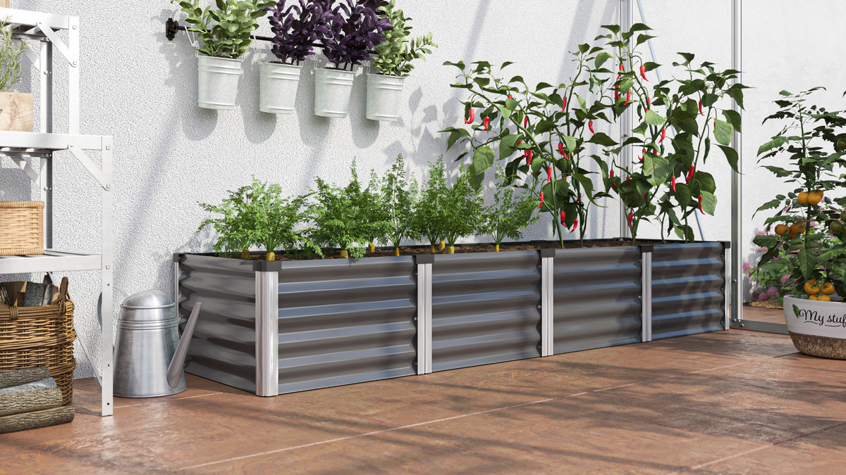 Vitavia Hochbeet Linus IN & OUT 401 L in Granit mit eloxierten Aluminiumprofilen - Bild 5