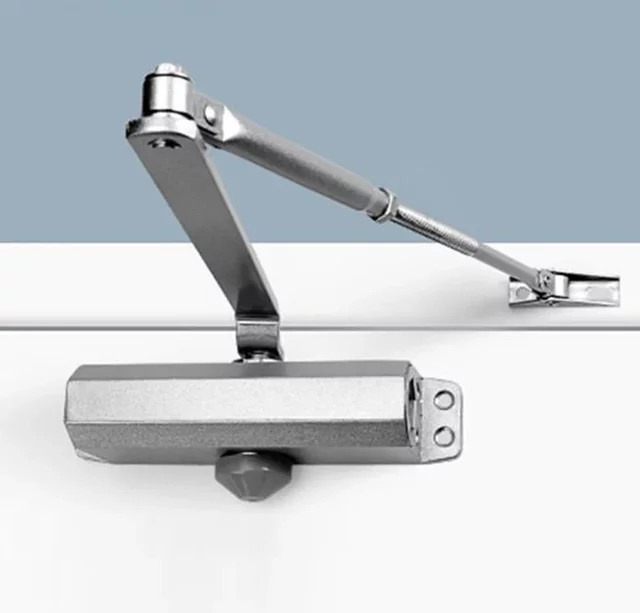 Automatischer hydraulischer Türschließer in Silber mit einstellbarer Geschwindigkeit und Türstopper für 40-60 kg - Bild 1