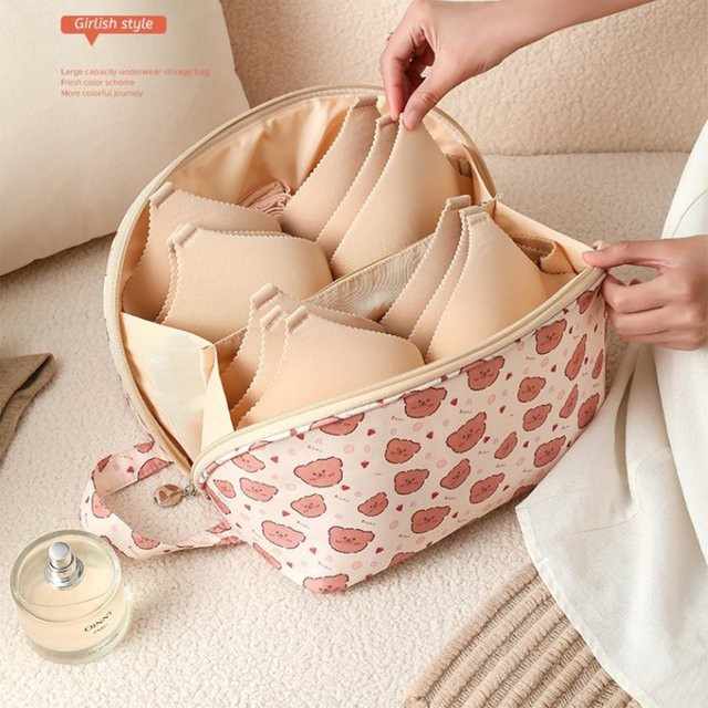 Reise-Unterwäsche-Aufbewahrungstasche von lazyishhouse als tragbarer 3-in-1 BH-Organizer für Damen aus Polyesterfaser - Bild 1
