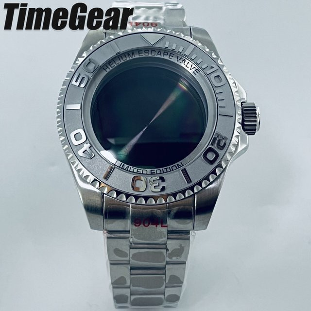 AETEEY Uhrengehäuse mit Armband, Edelstahl, Silber, Keramik, 44 mm - Bild 1