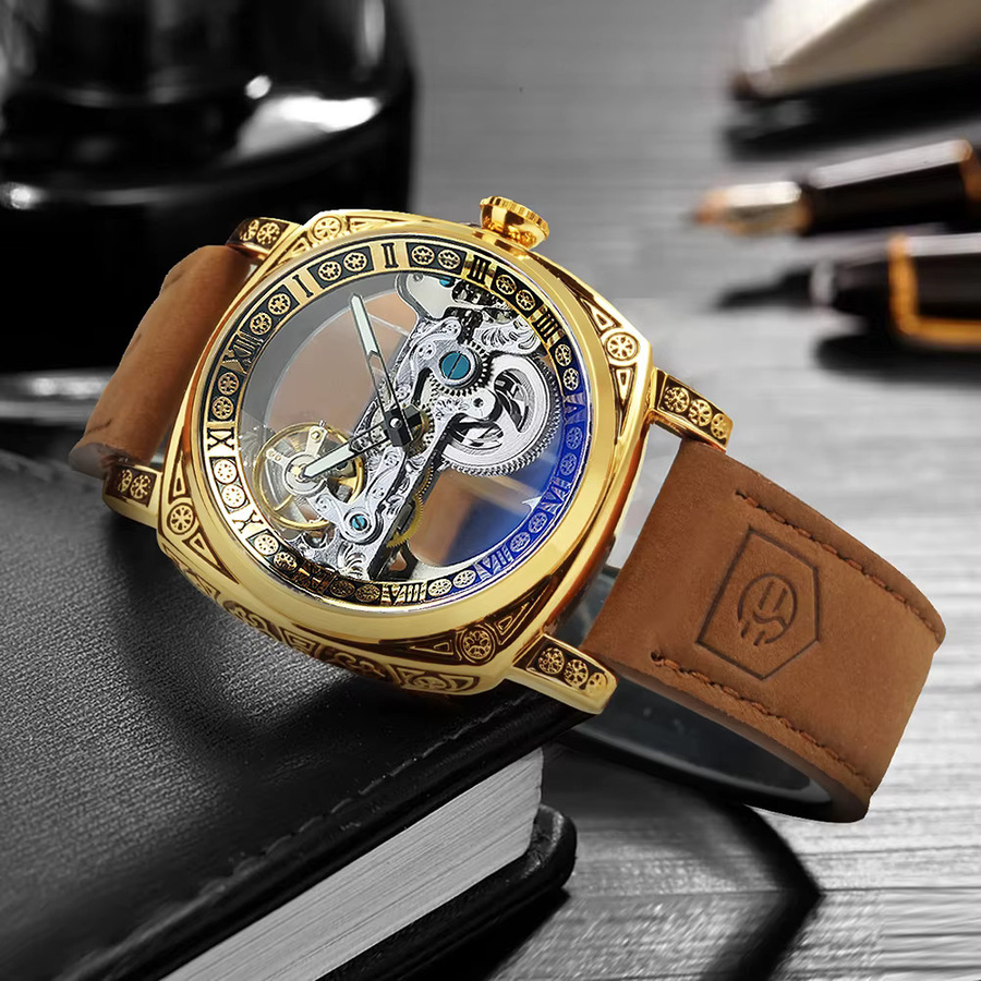 Forsining Armbanduhr, Automatik, Gold, Edelstahl, Herren - Bild 4