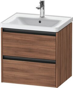 Duravit Waschtischunterschrank Ketho.2 mit 2 Schubladen, Wandhängend, Nussbaum Natur, B: 58,4 cm, T: 45,5 cm, H: 54,9 cm - Bild 1