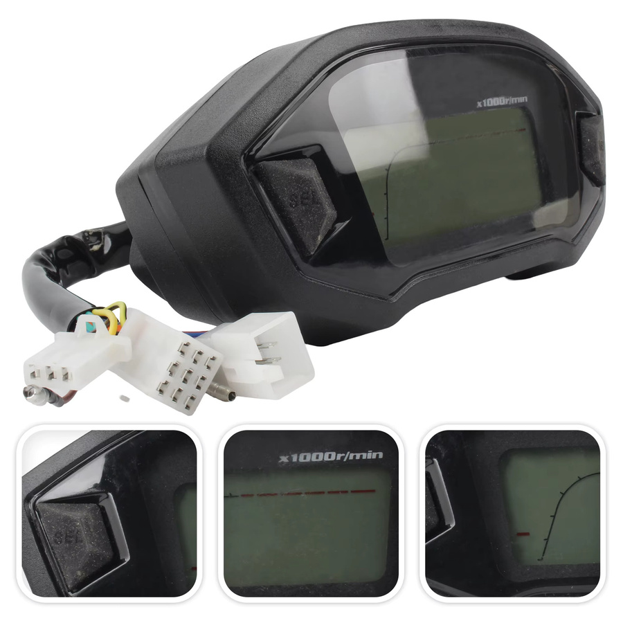 PowerMotor Digitaler Motorrad Tachometer mit LCD-Display und 7 Farben, Schwarz/Mehrfarbig - Bild 5