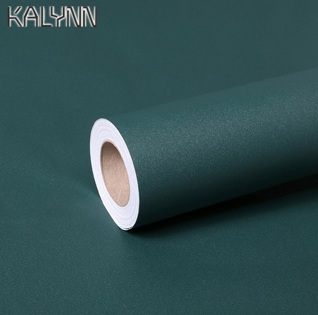 Wasserfeste selbstklebende Tapete von KALYNN in Dunkelgrün aus PVC für Wanddekoration und Möbel - Bild 1