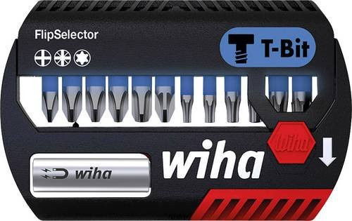 Wiha Bit-Satz FlipSelector 13-teilig mit magnetischem Bithalter, PH, PZ, TX, T-Bit 25 mm, geeignet für Impact- und Schlaugschrauber - Bild 1