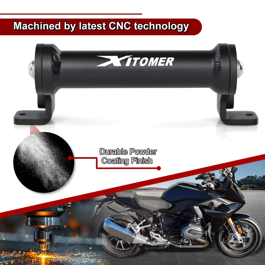 XITOMER Motorrad Handyhalterung für BMW R1200RS 2014-2018, Aluminium GPS Navigationshalterung in Schwarz - Bild 5