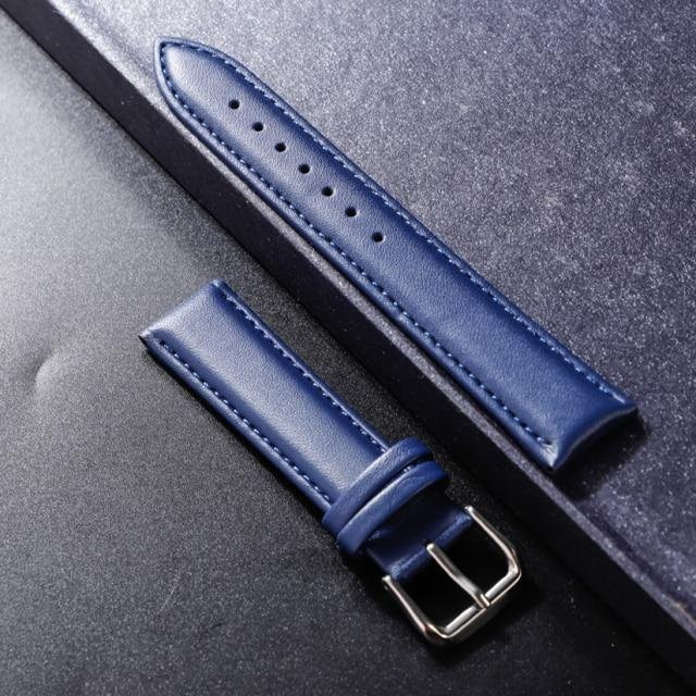 Uhrenarmband Rindsleder, blau, Unisex, 20 mm, 24 mm, 19 mm - Bild 1