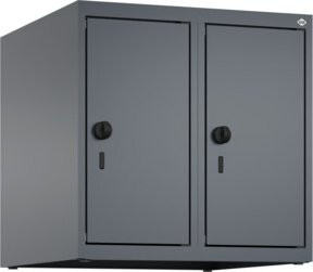 C+P Aufsatzschrank 7016/7016 mit 2 Abteilen und Sicherheits-Drehriegel, B/T/H: 50 x 50 x 50 cm, Anthrazit/Grau - Bild 1
