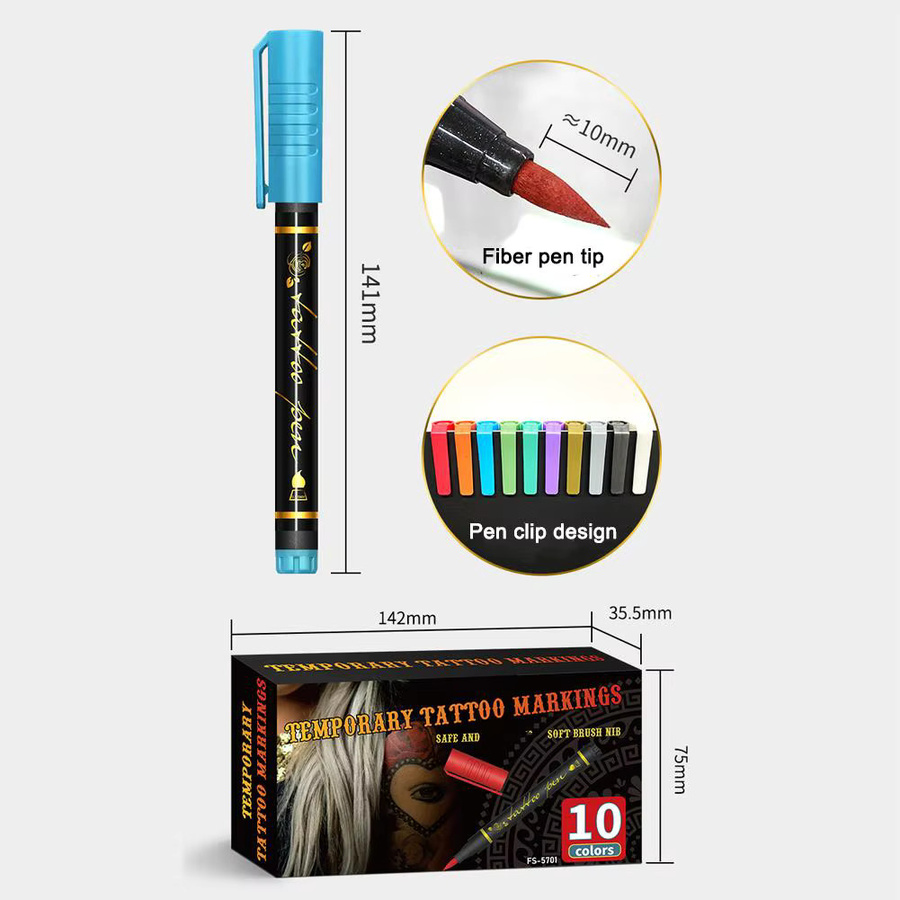 10-Farben-Kunstmarker Körperbemalung, schimmernd, Unisex - Bild 4