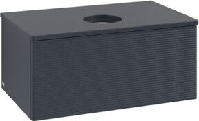 V&B Waschtischunterschrank Antao mit Frontstruktur in Blau, B/T/H: 80 x 36 x 50 cm - Bild 1